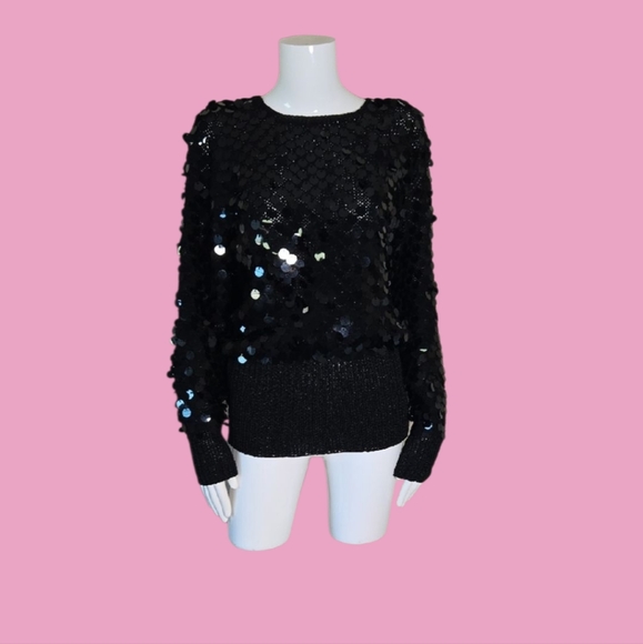 e. haas & co Tops - Chic Black Sequin Women's Blouse
